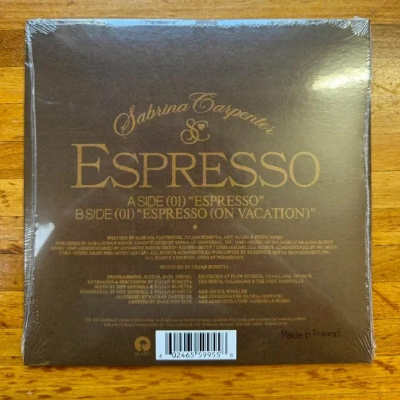 Sabrina Carpenter Espresso Vinyl 7” Single Sealed - Picture 3 of 3